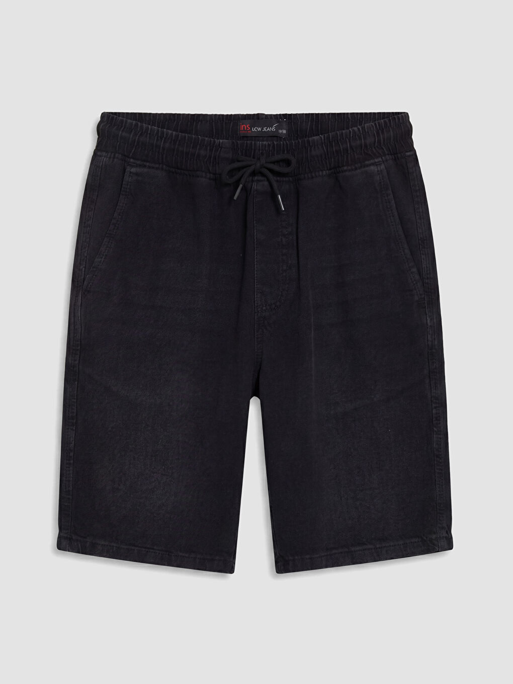 Siyah Loose Fit Erkek Jean Şort
