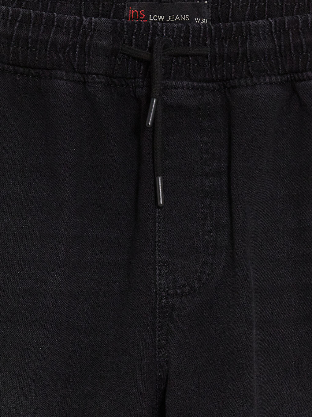 Siyah Loose Fit Erkek Jean Şort-1