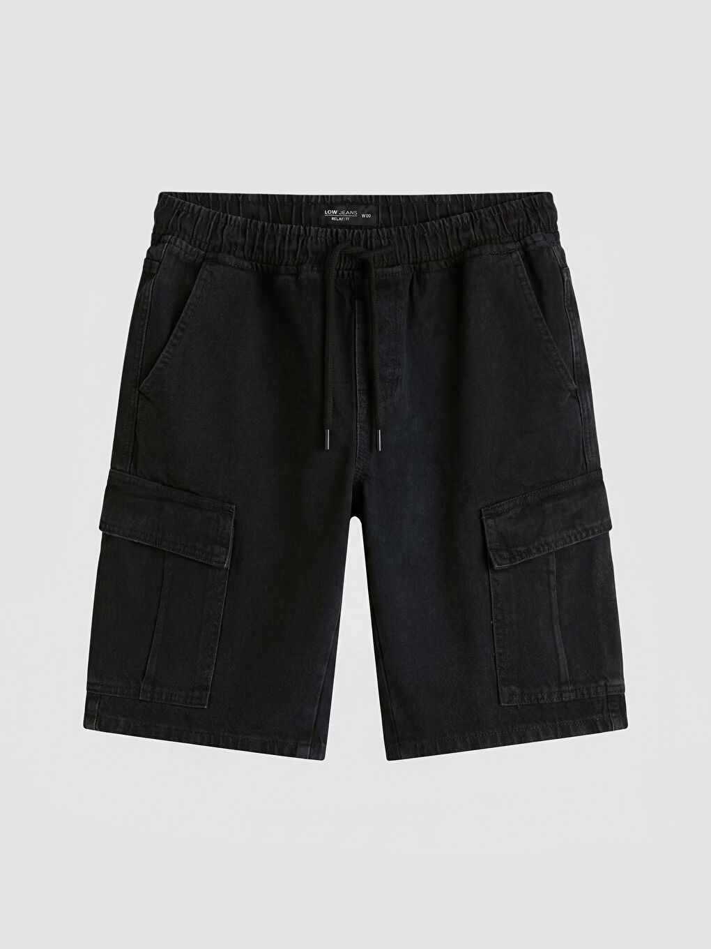 Siyah Regular Fit Erkek Jean Şort-4