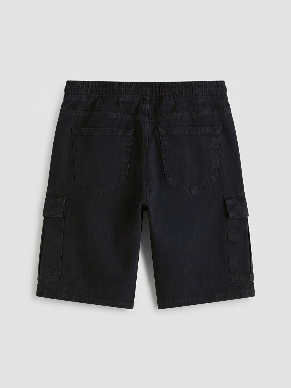 Siyah Regular Fit Erkek Jean Şort-5