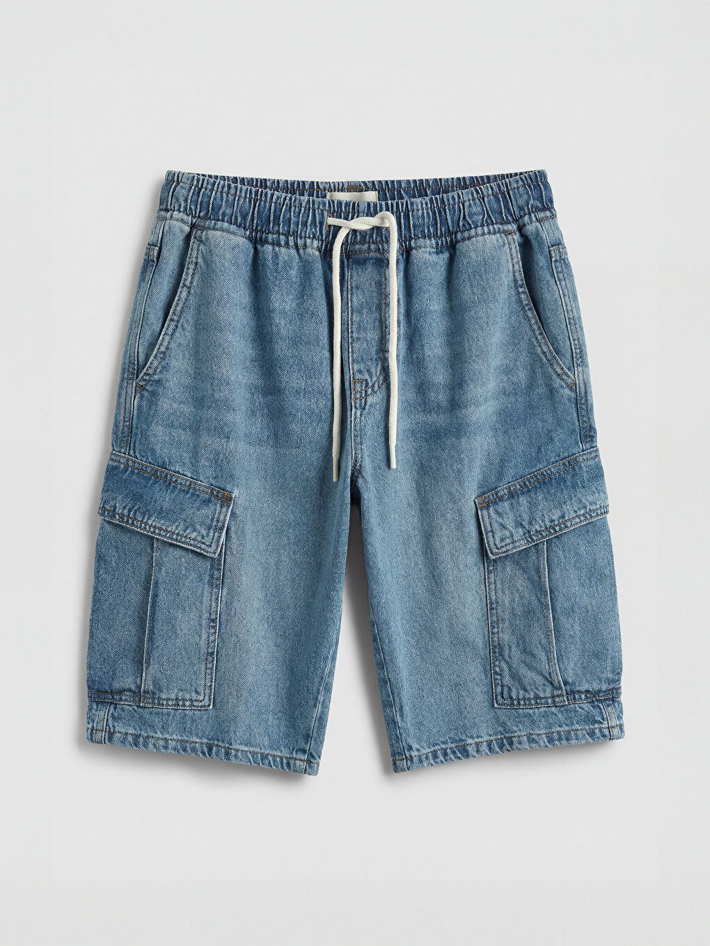 İndigo Regular Fit Erkek Jean Şort-3