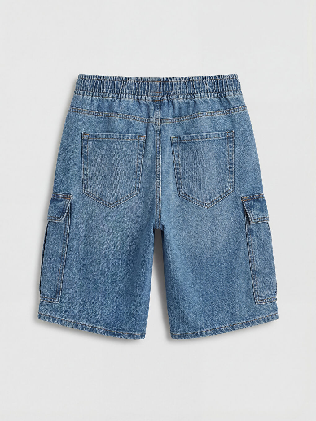 İndigo Regular Fit Erkek Jean Şort-4