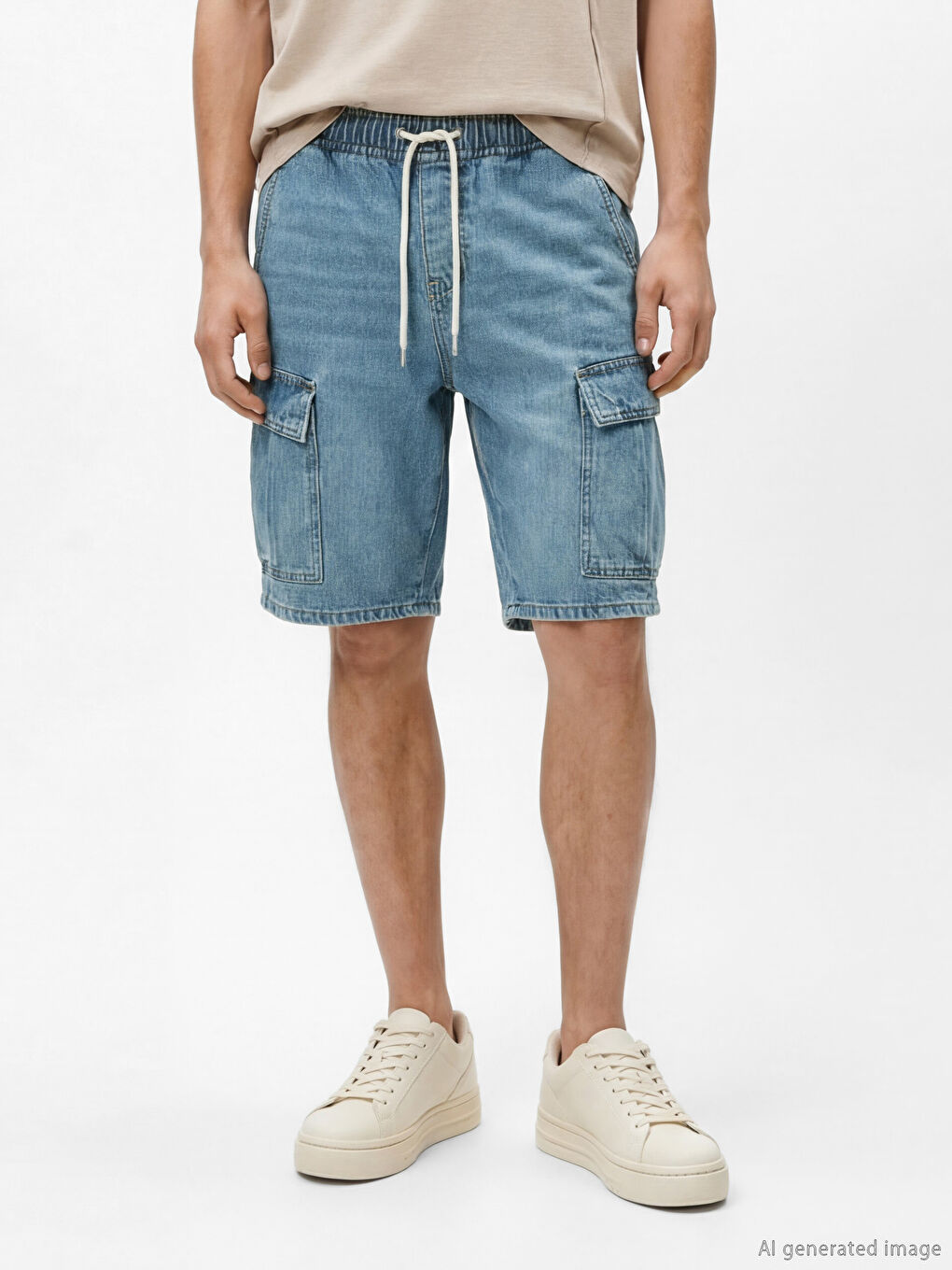 İndigo Regular Fit Erkek Jean Şort-1