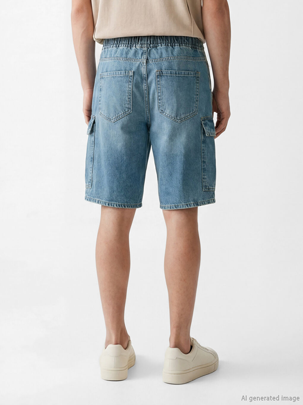 İndigo Regular Fit Erkek Jean Şort-2