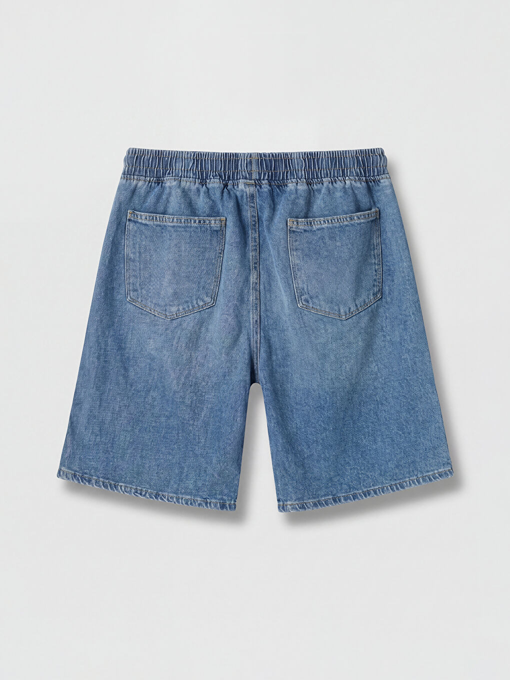 İndigo Loose Fit Erkek Jean Şort-1