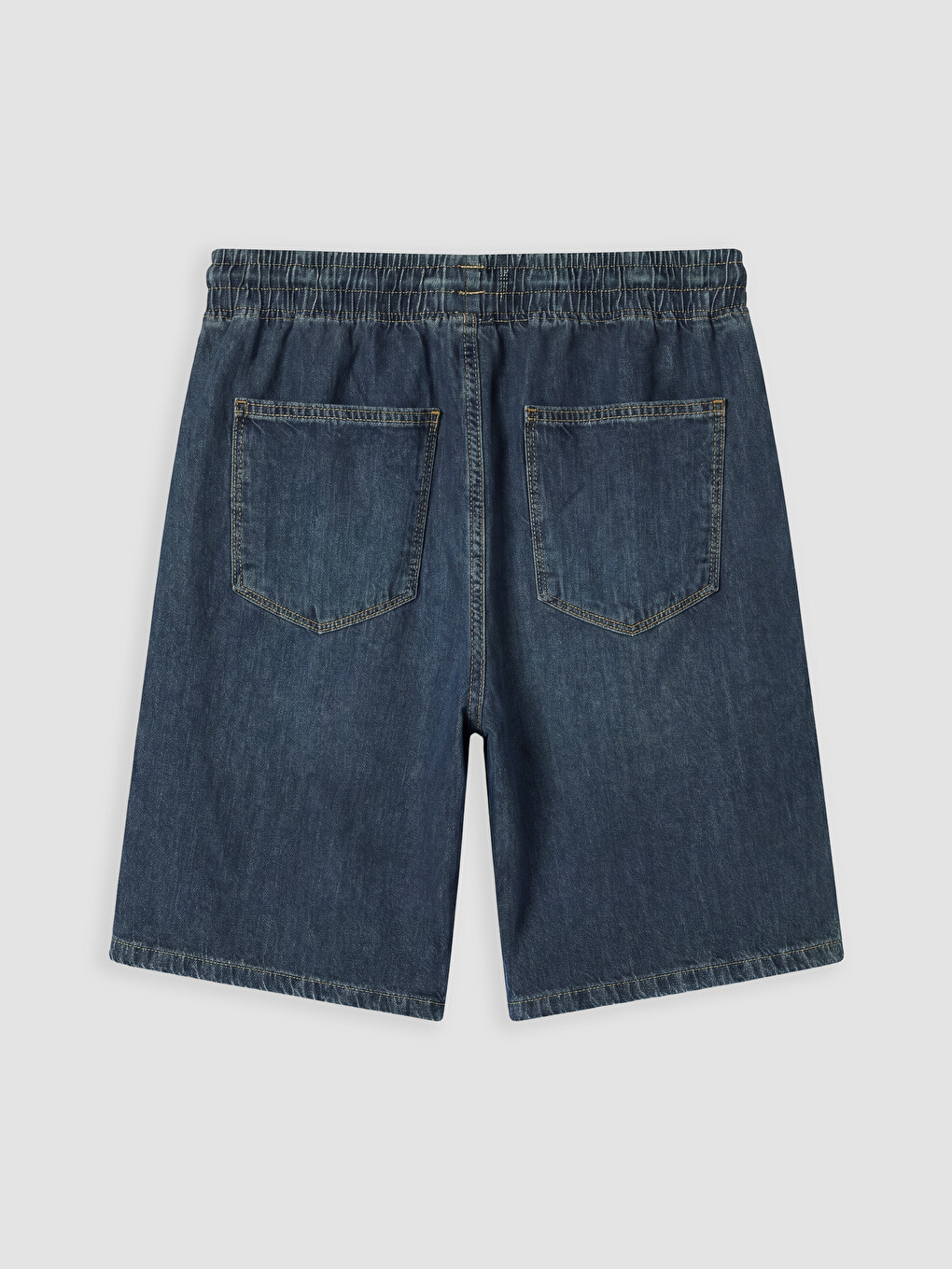 İndigo Loose Fit Erkek Jean Şort-1