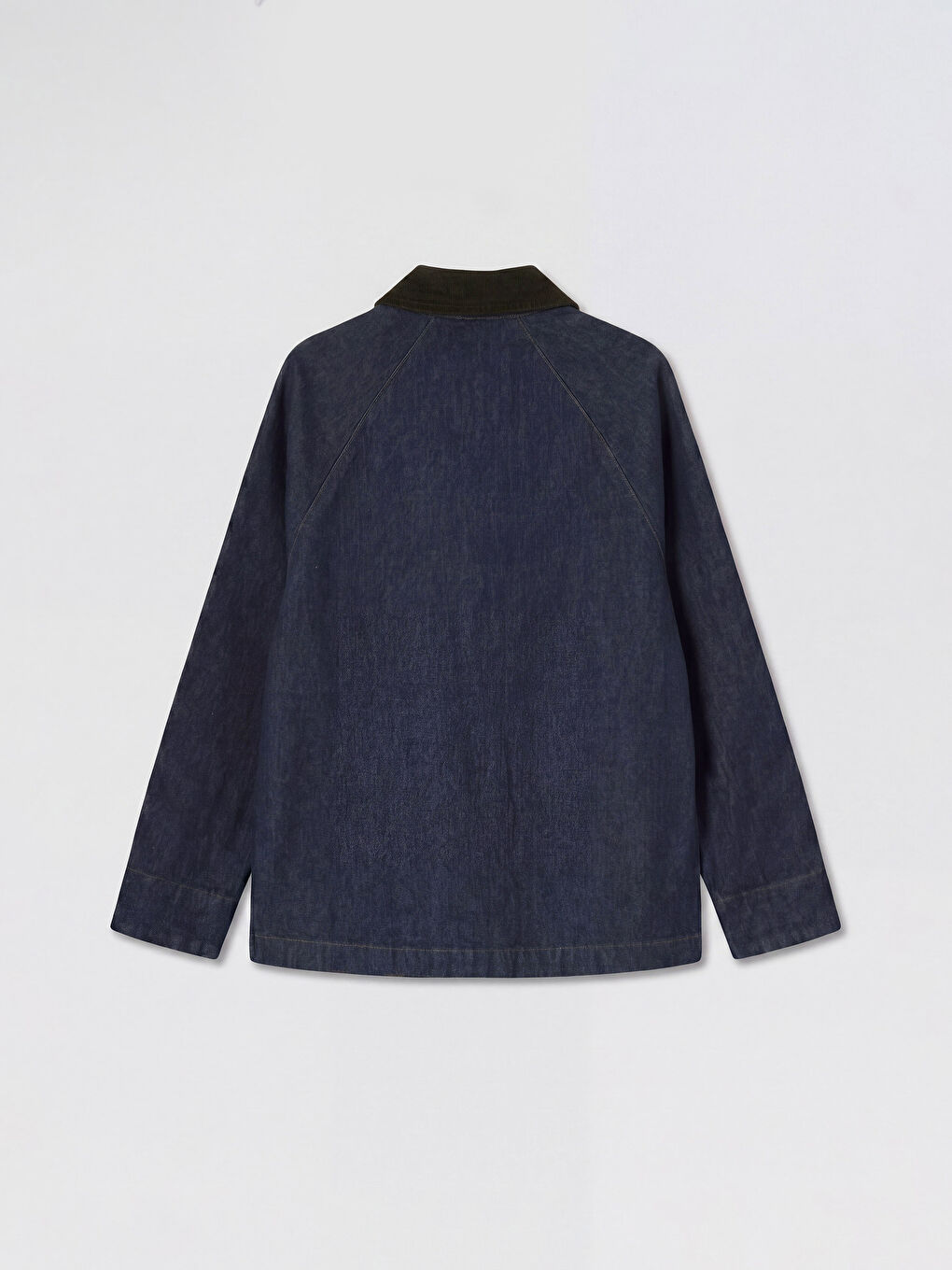 İndigo Kadife Yaka Kadın Jean Ceket-1