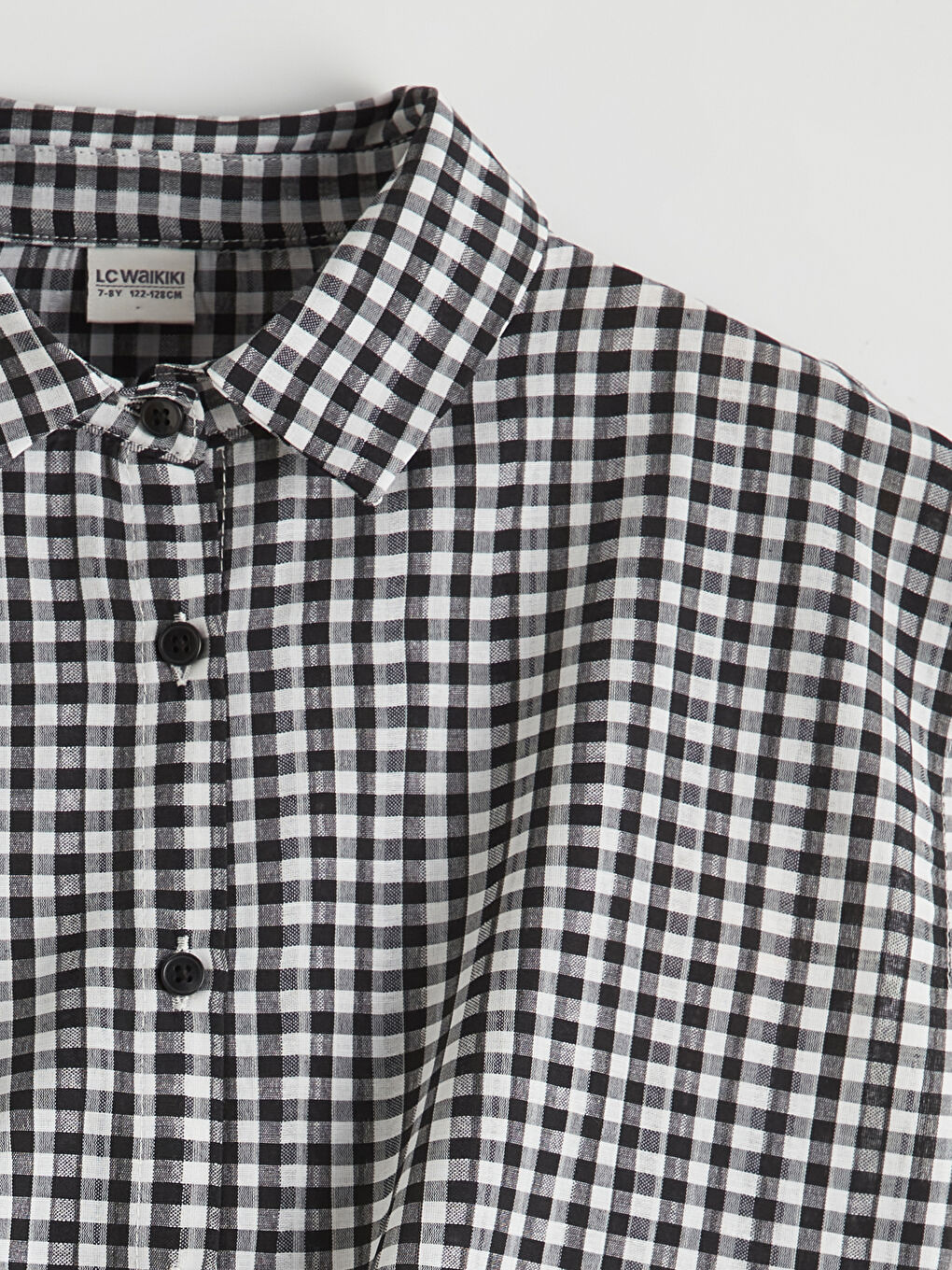 Siyah Ekose Kız Çocuk Gömlek-1