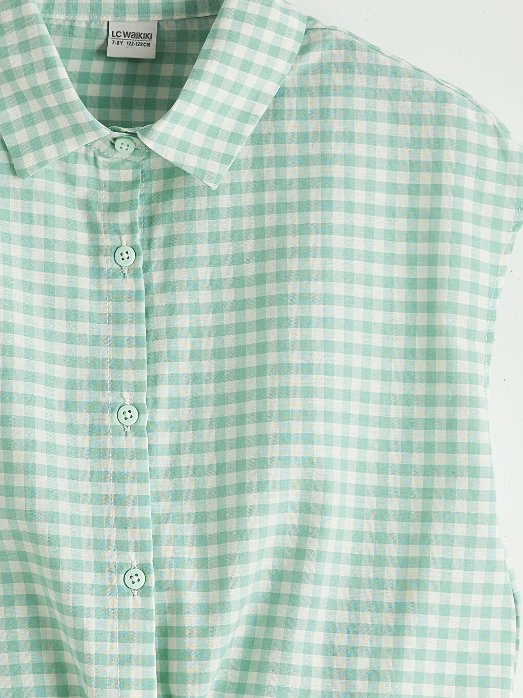Yeşil Ekose Kız Çocuk Gömlek-2