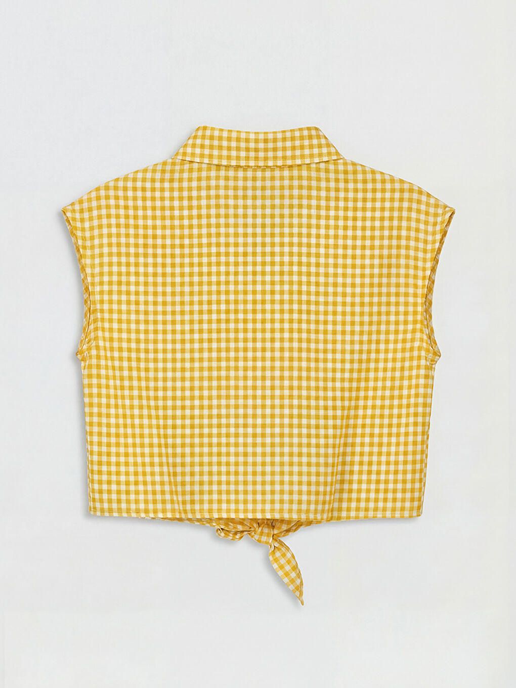 Sarı Ekose Kız Çocuk Gömlek-1