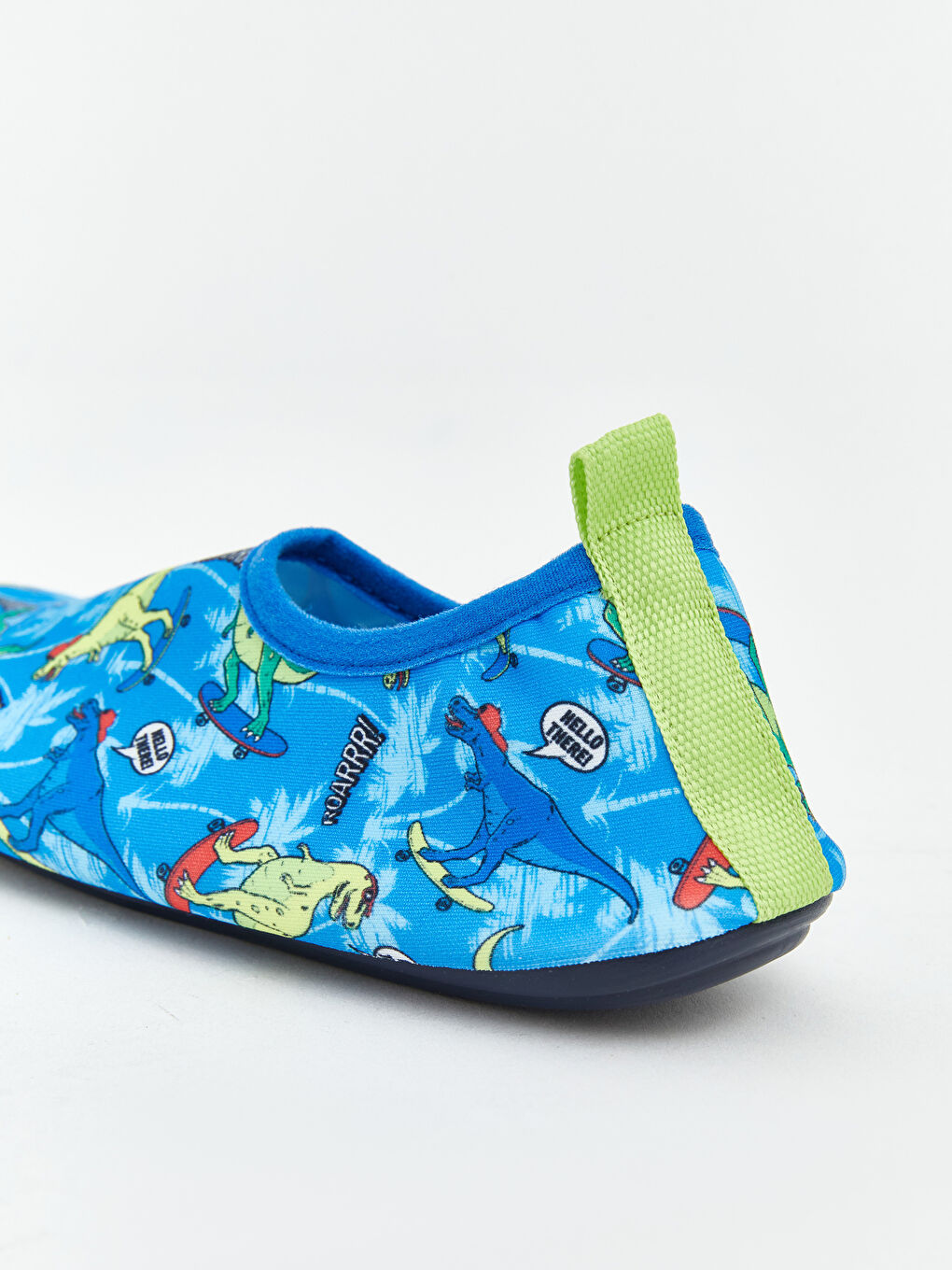 Mavi Dinozor Baskılı Erkek Bebek Deniz Ayakkabısı-3