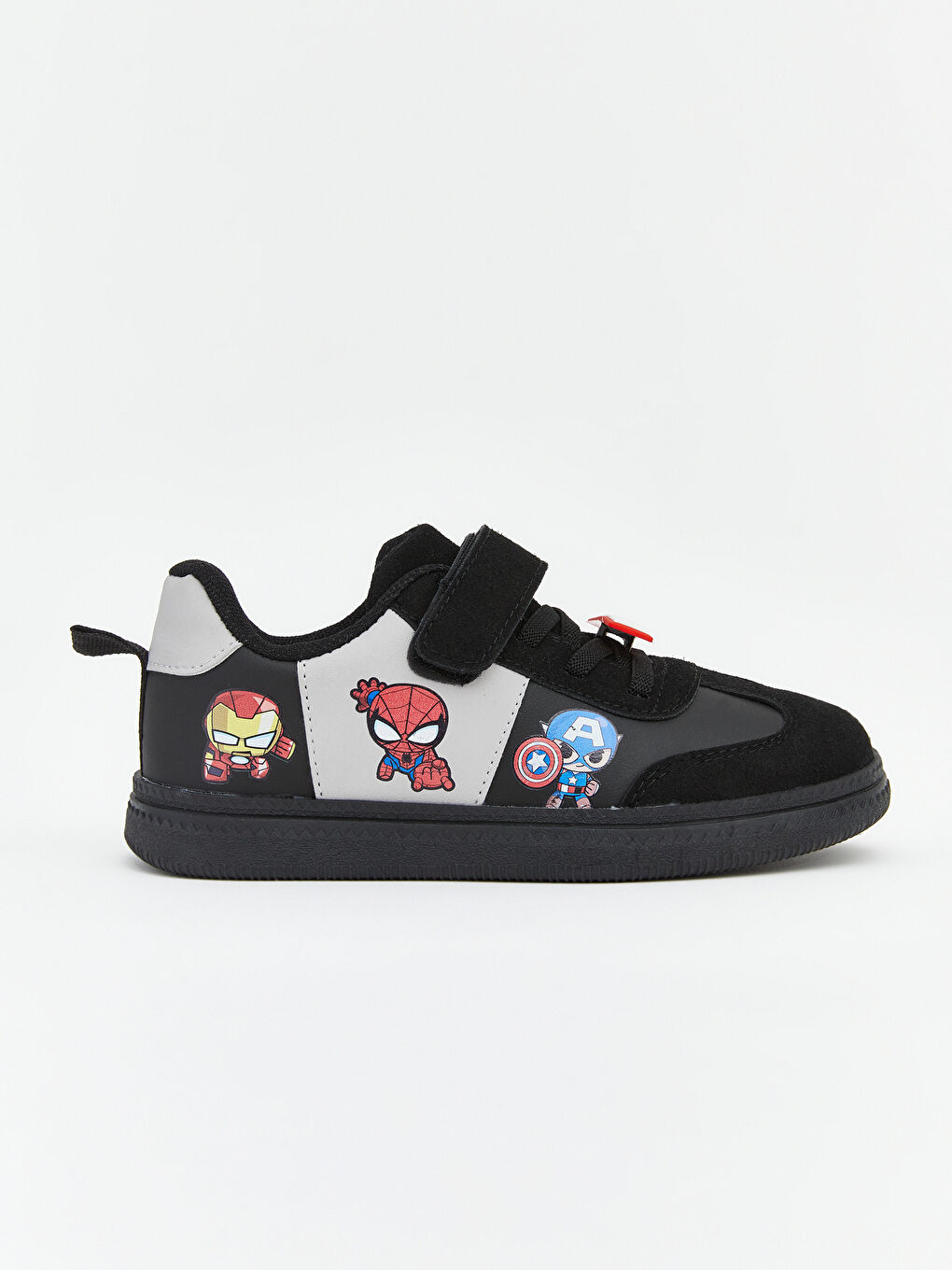 Siyah Marvel Baskılı Erkek Bebek Spor Ayakkabı-1