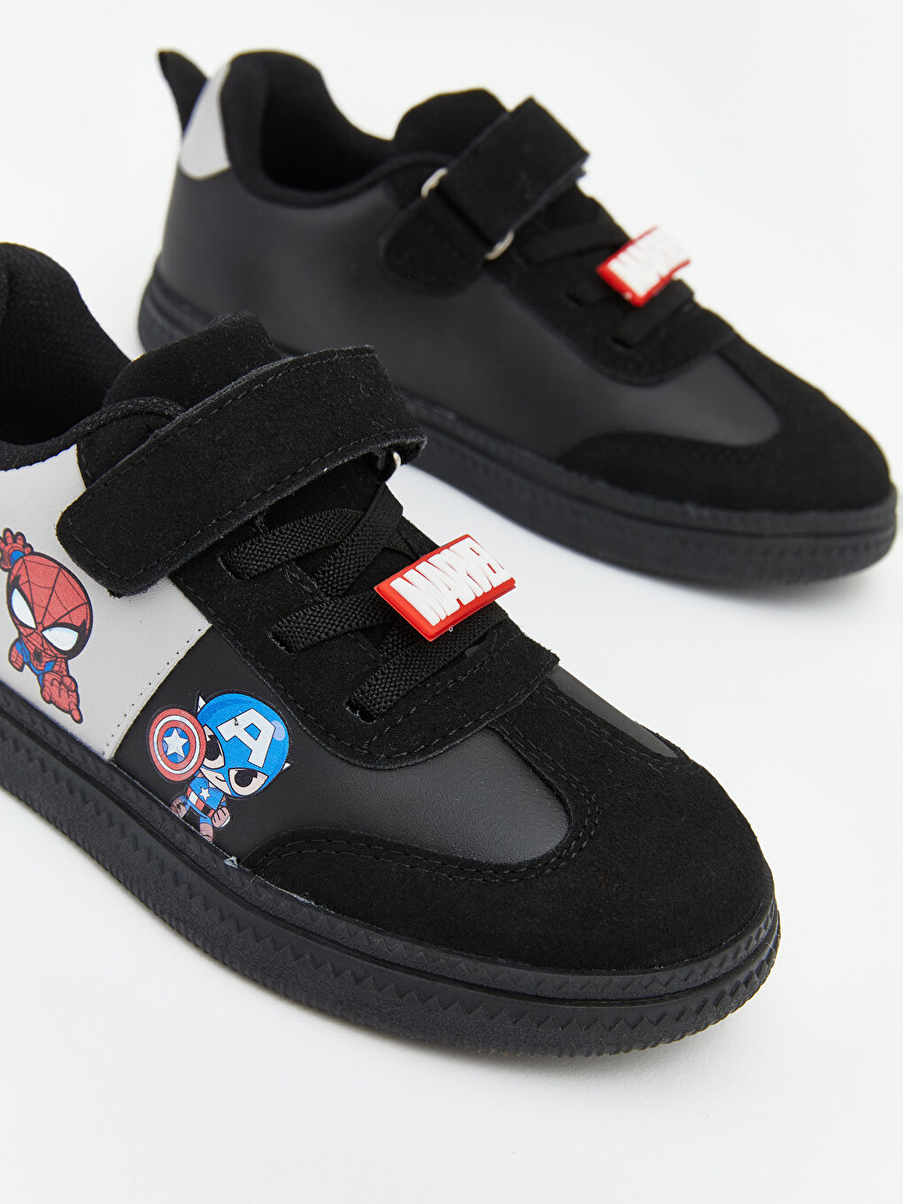 Siyah Marvel Baskılı Erkek Bebek Spor Ayakkabı-2
