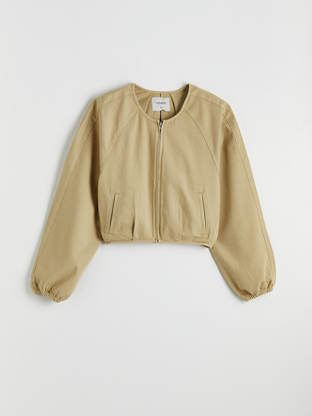 Veste en jean BEIGE Femme-4