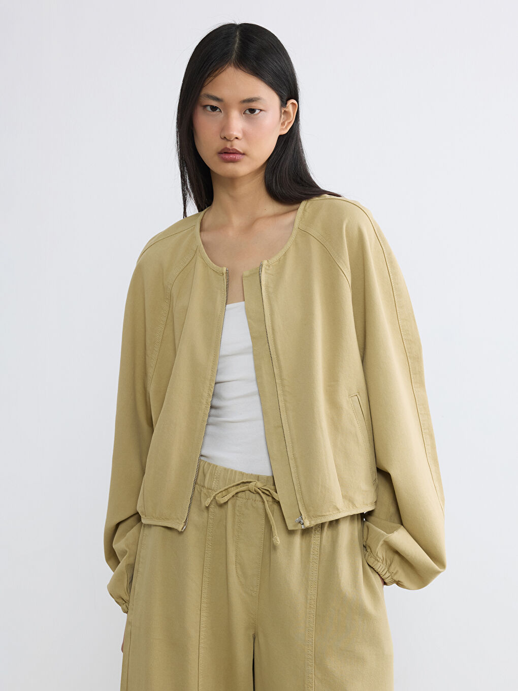 Veste en jean BEIGE Femme