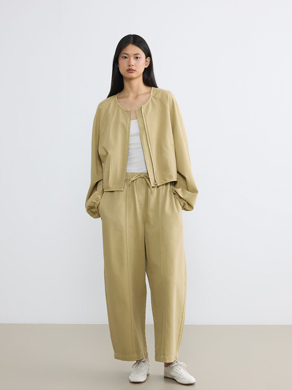 Veste en jean BEIGE Femme-1