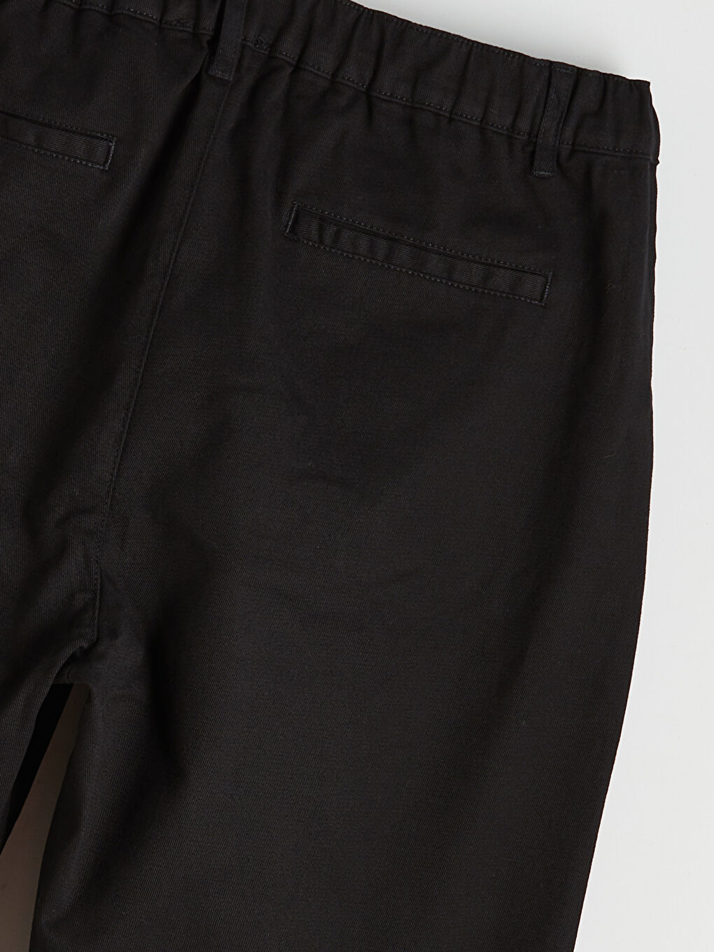 Siyah Standart Kalıp Beli Lastikli Erkek Pantolon-5