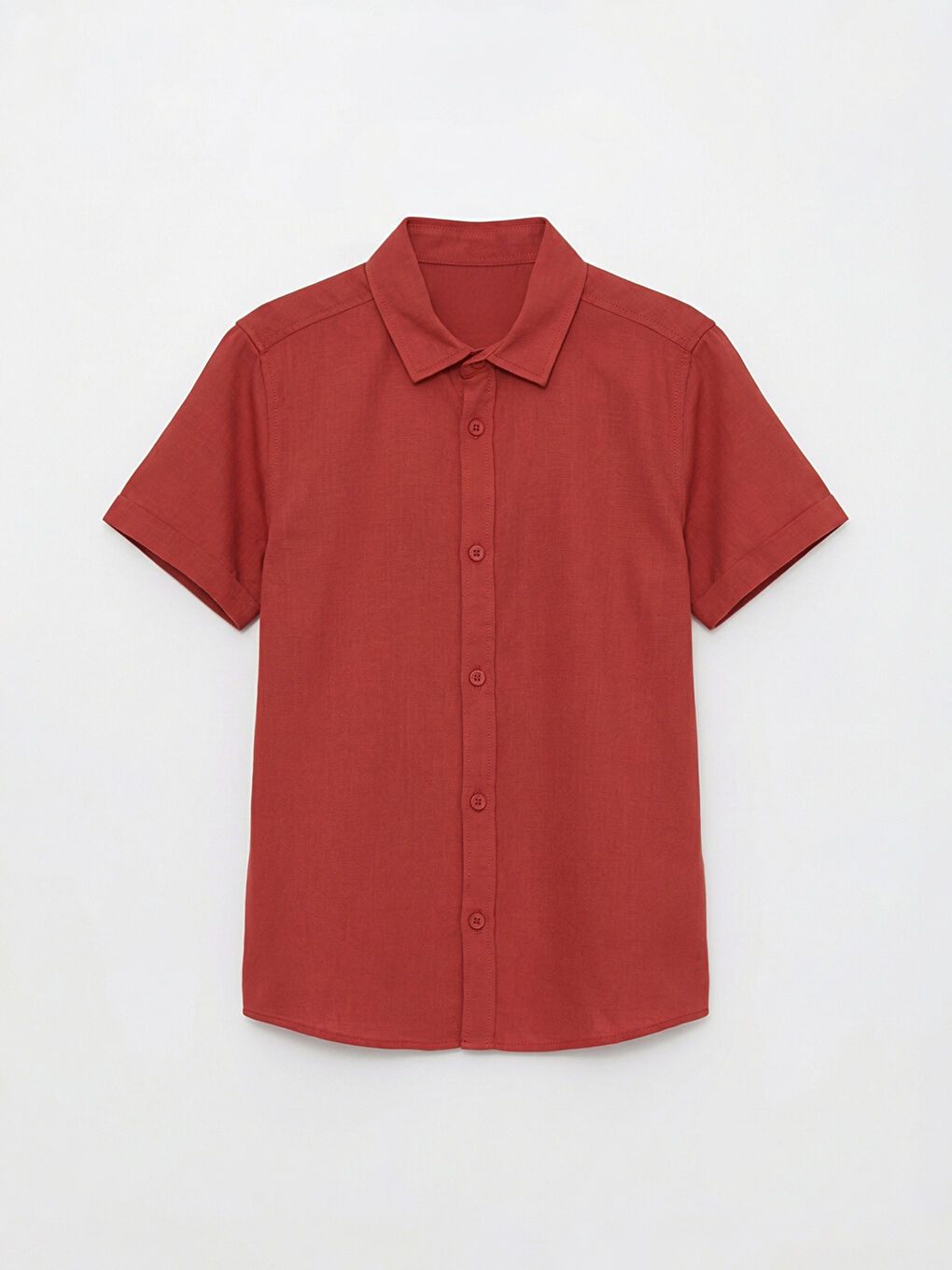 Kırmızı Basic Kısa Kollu Erkek Çocuk Gömlek