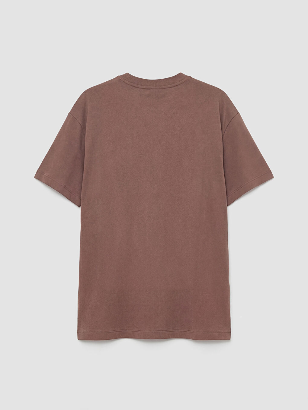 Kahverengi Kız Çocuk Bisiklet Yaka Baskılı Tişört-1