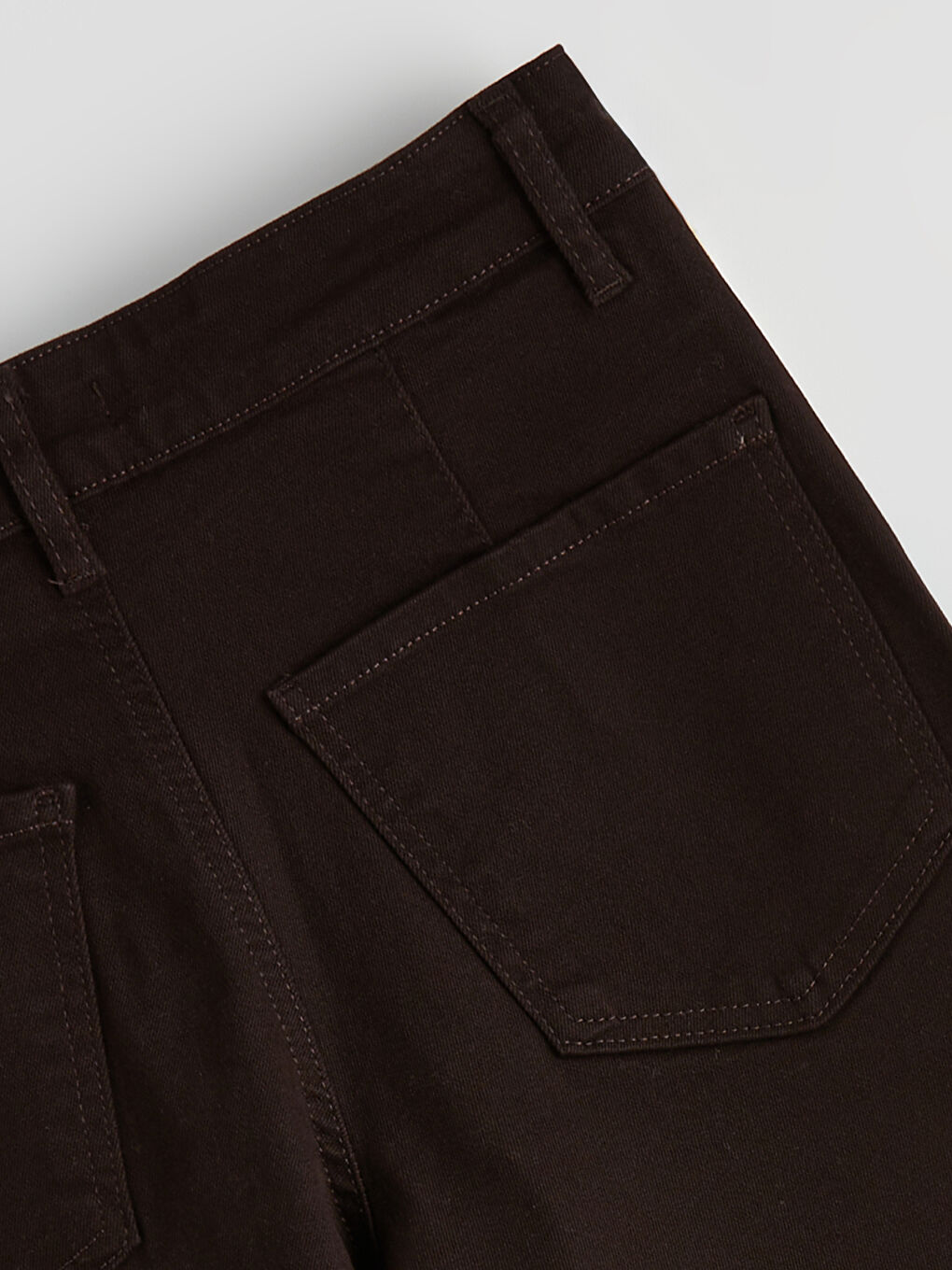 Kahverengi Wideleg Kadın Jean Pantolon-1