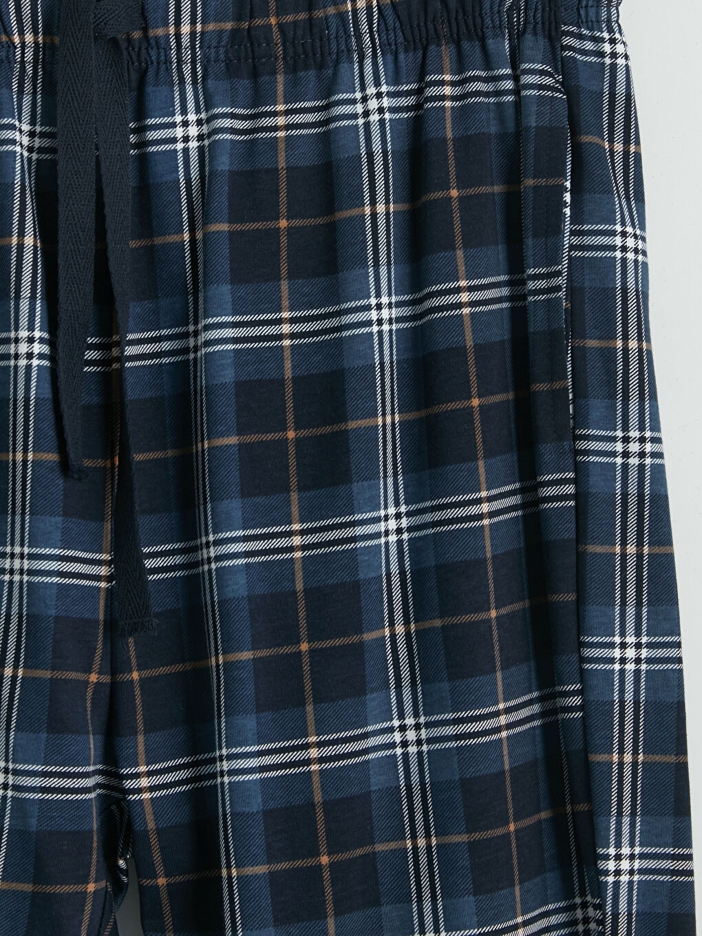 Lacivert Regular Fit Ekose Desenli Erkek Pijama Takımı-5