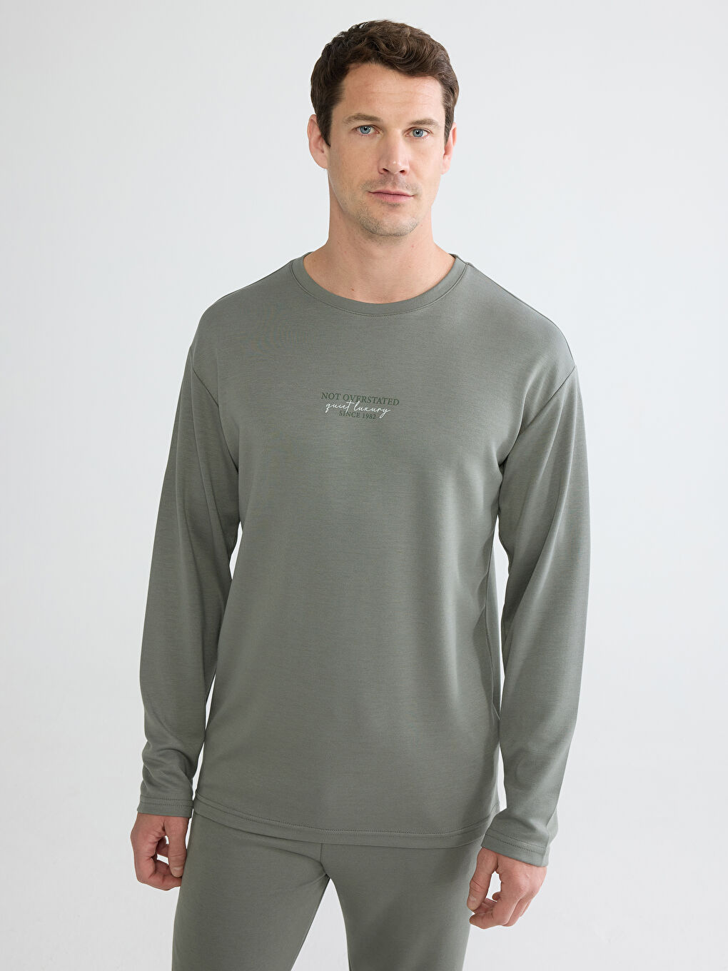 Haki Standart Kalıp Erkek Pijama Takımı-1