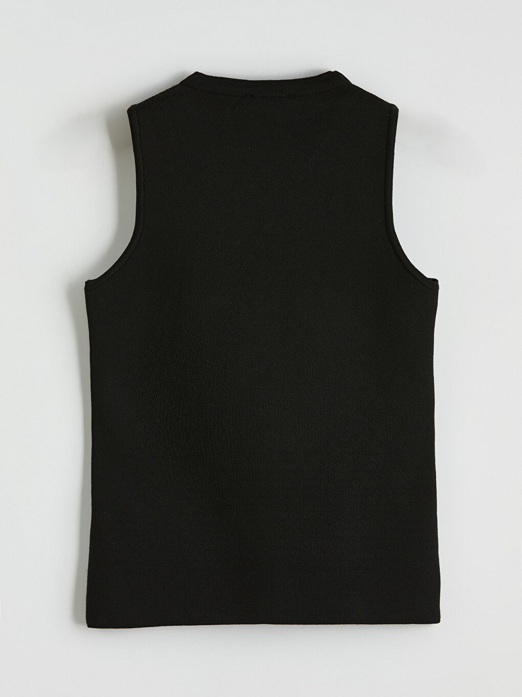 Siyah Bisiklet Yaka Kadın Triko Yelek-3