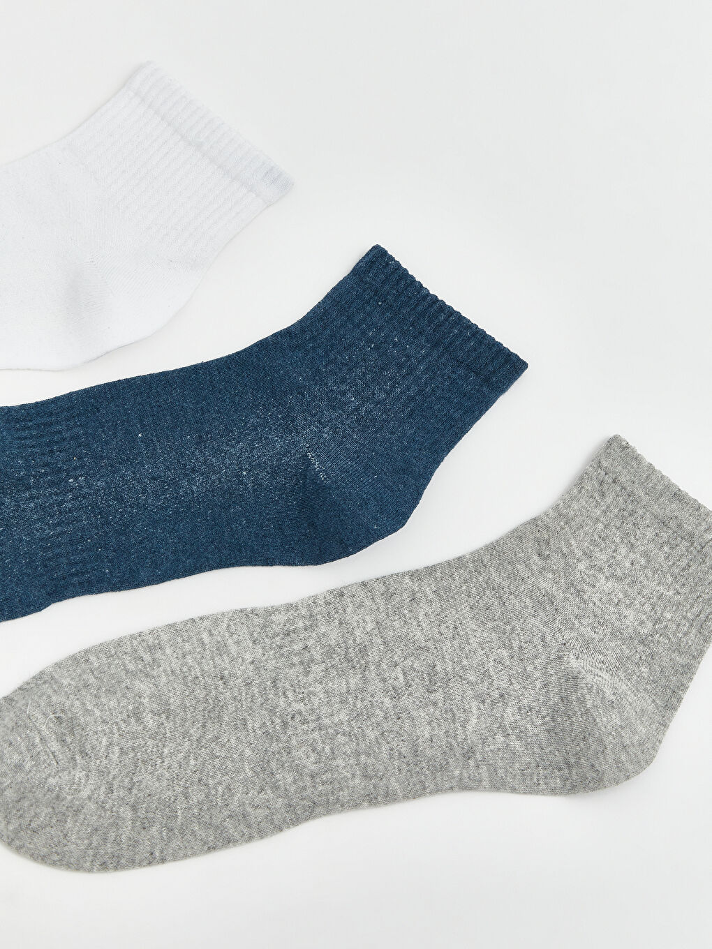 Beyaz Erkek Soket Çorap 3'lü-1