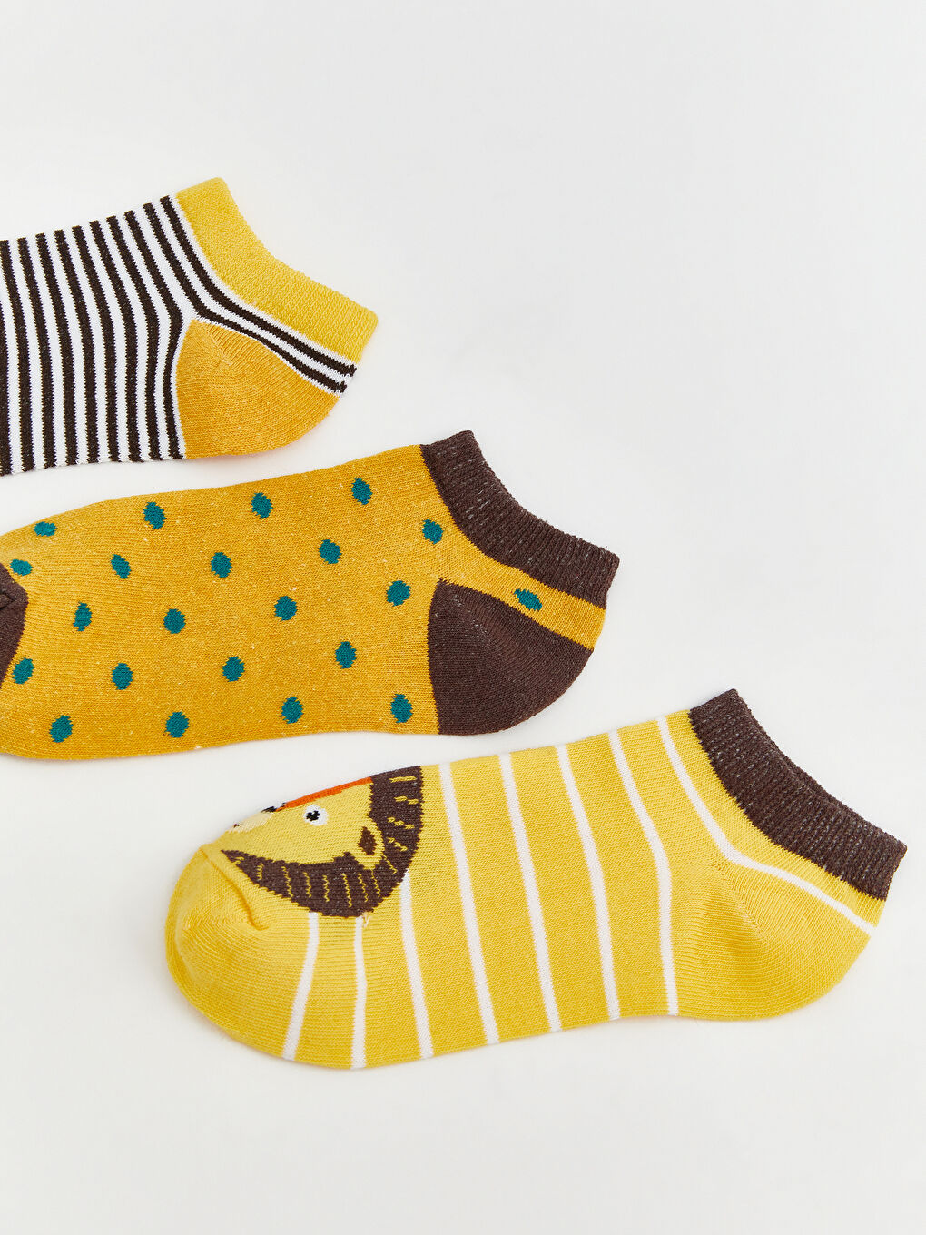 Karışık Desenli Erkek Çocuk Patik Çorap 3'lü-2