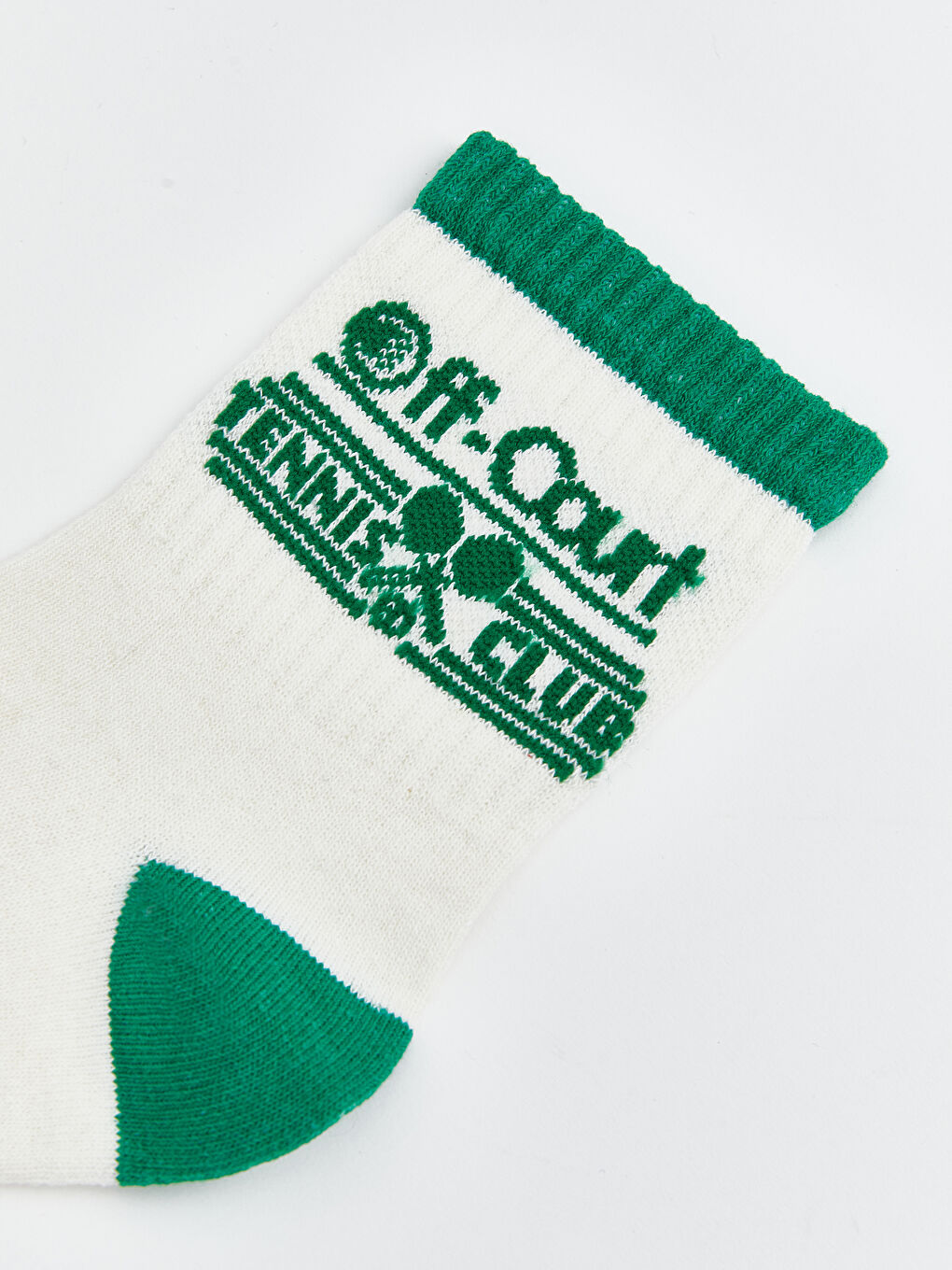 Ekru Tenis Temalı Kadın Soket Çorap 3'lü-1