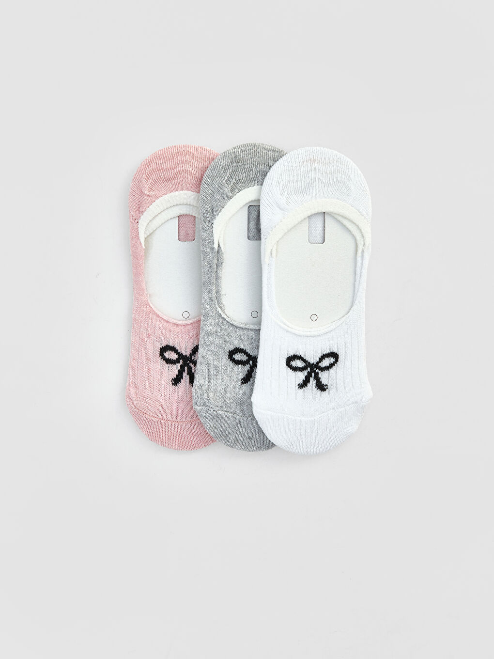 Pembe Fiyonk Desenli Kız Çocuk Babet Çorap 3'lü