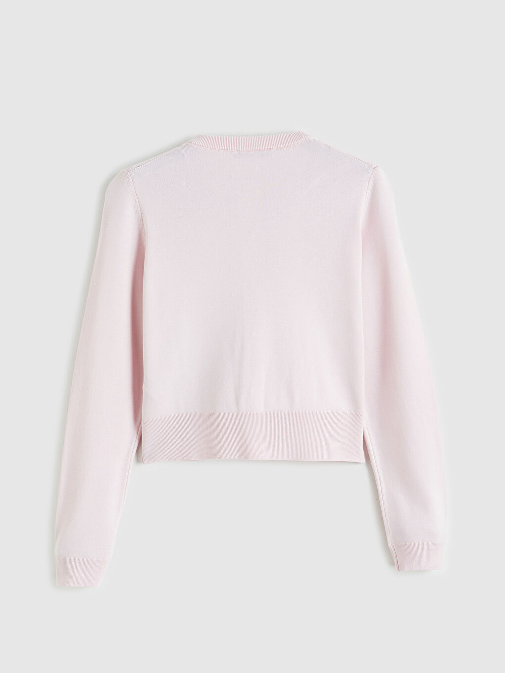 Pembe Bisiklet Yaka Fiyonklu Kadın Triko Hırka-6