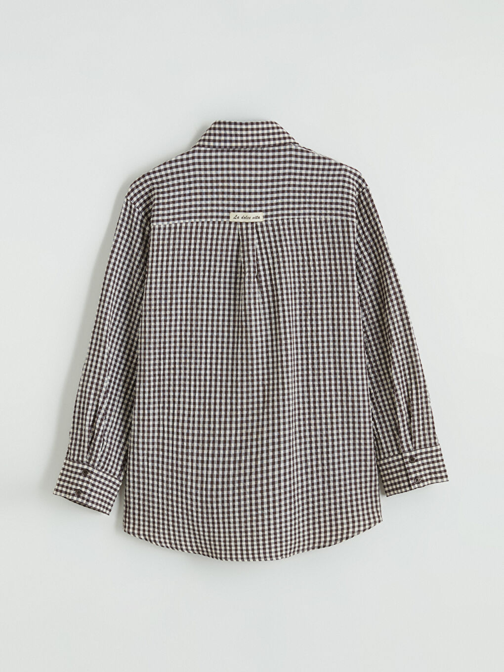 Kahverengi Ekose Kadın Gömlek Tunik-6