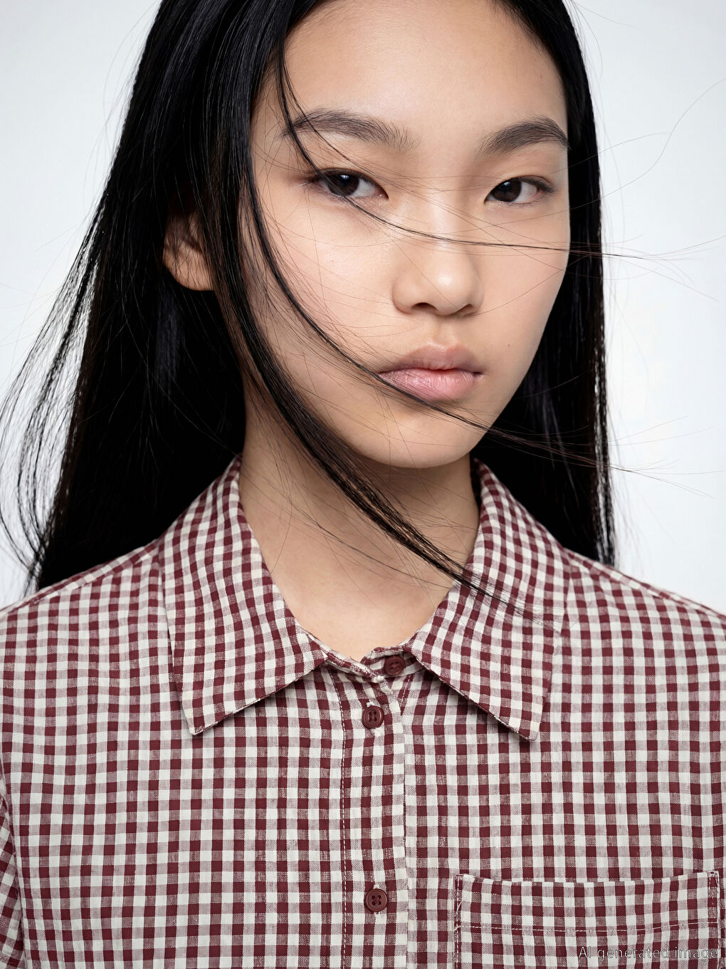 Bordo Ekose Kadın Gömlek Tunik