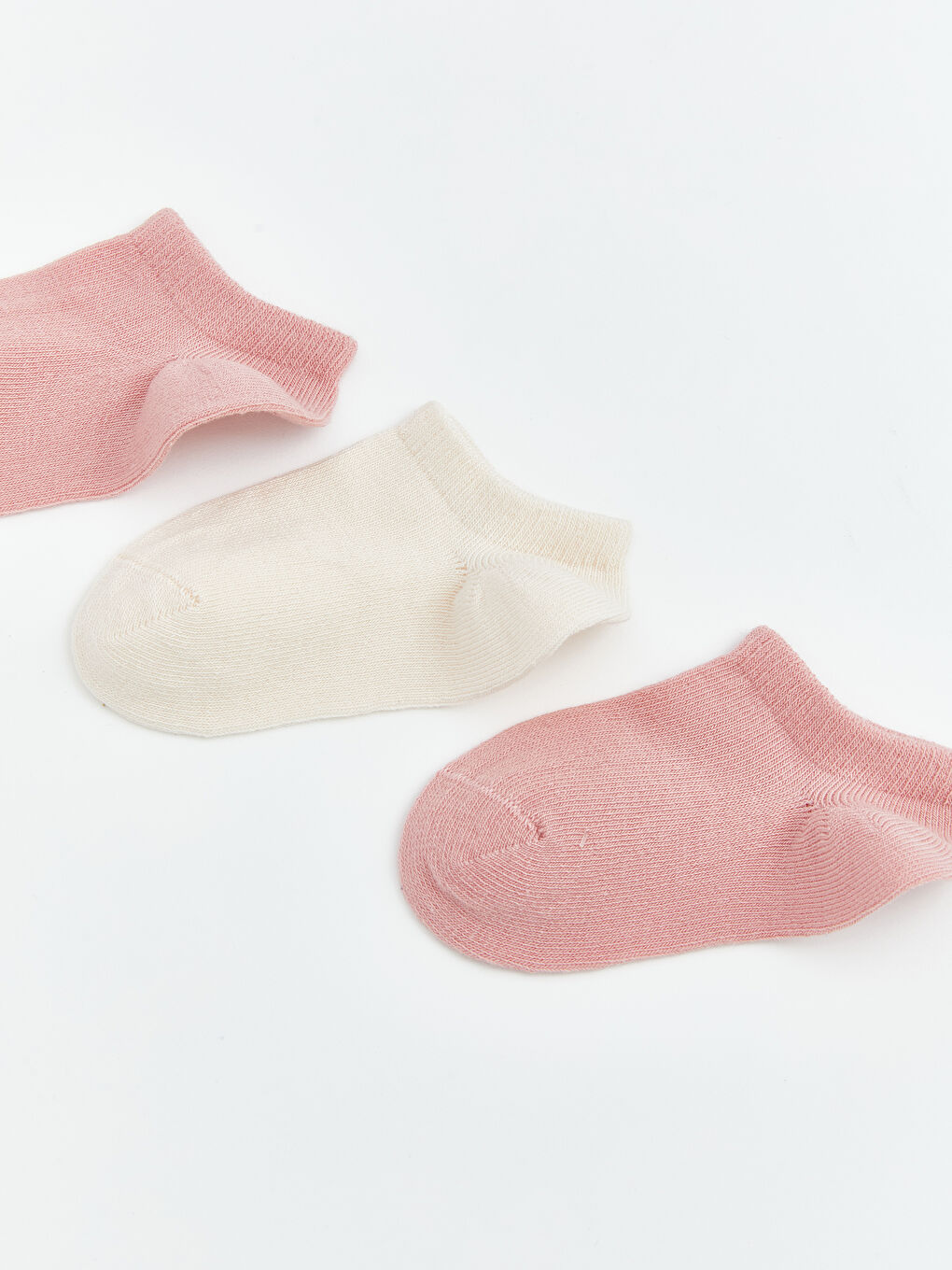 Pembe Kız Çocuk Patik Çorap 3'lü-1