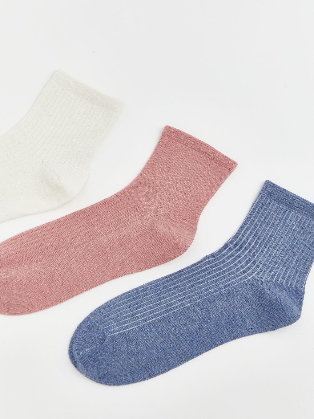 Pembe Kadın Soket Çorap 3'lü-1