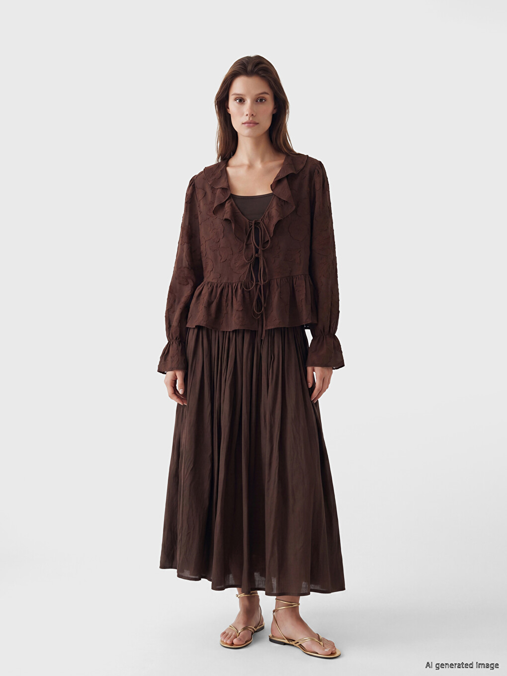 Waisted Zippered Ruched Skirt