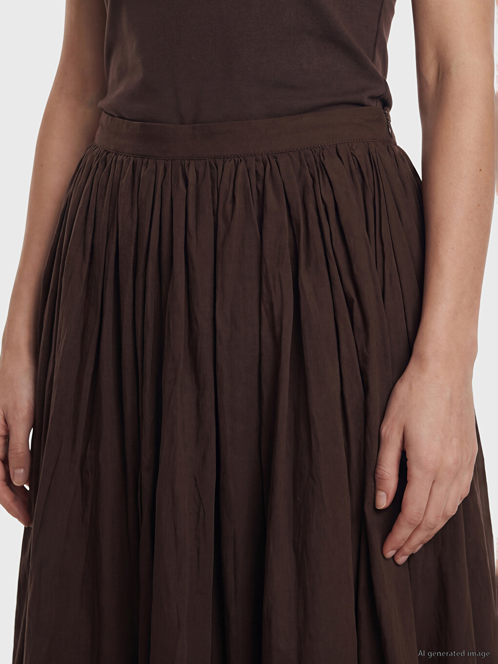 Waisted Zippered Ruched Skirt-2