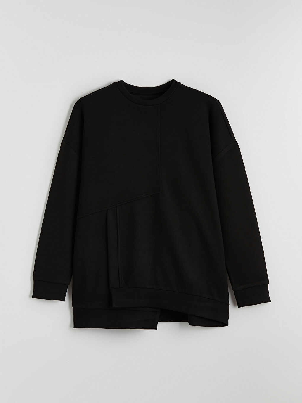 Siyah Soft Touch Oversize Kadın Sweatshirt