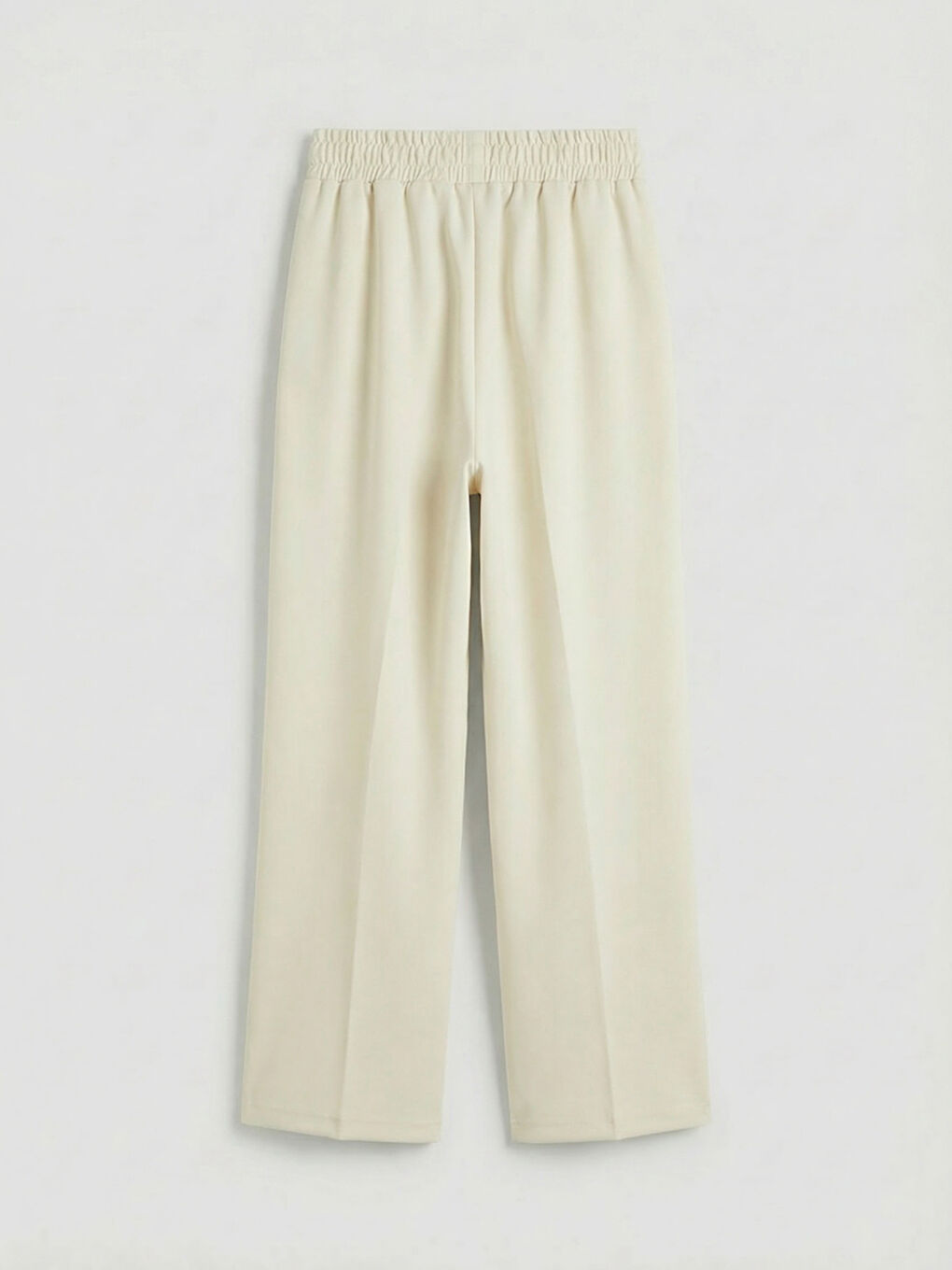 Ekru Beli Lastikli Soft Touch Kadın Eşofman Altı-1