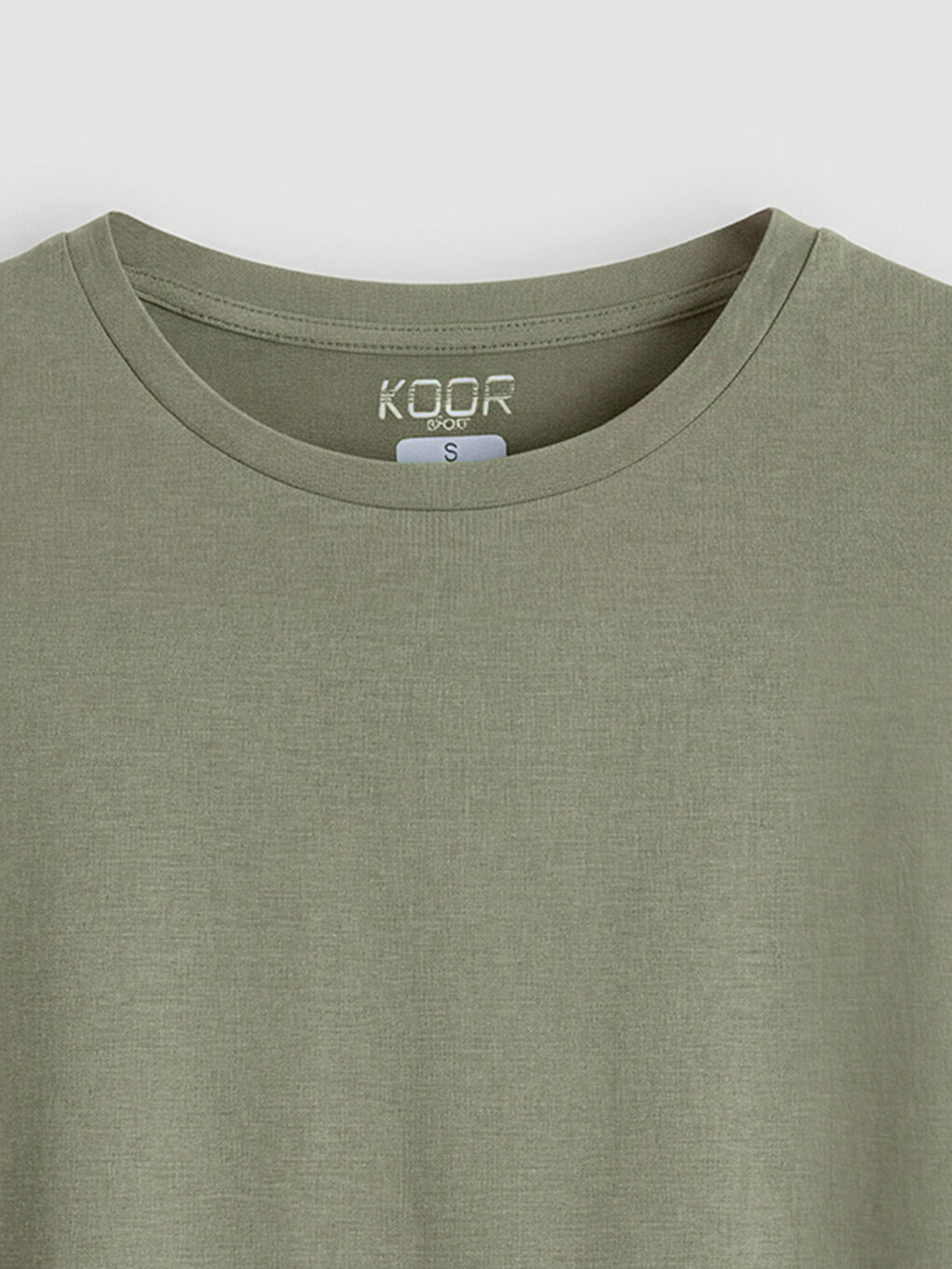 Haki Bisiklet Yaka Oversize Kadın Spor Tişört-2