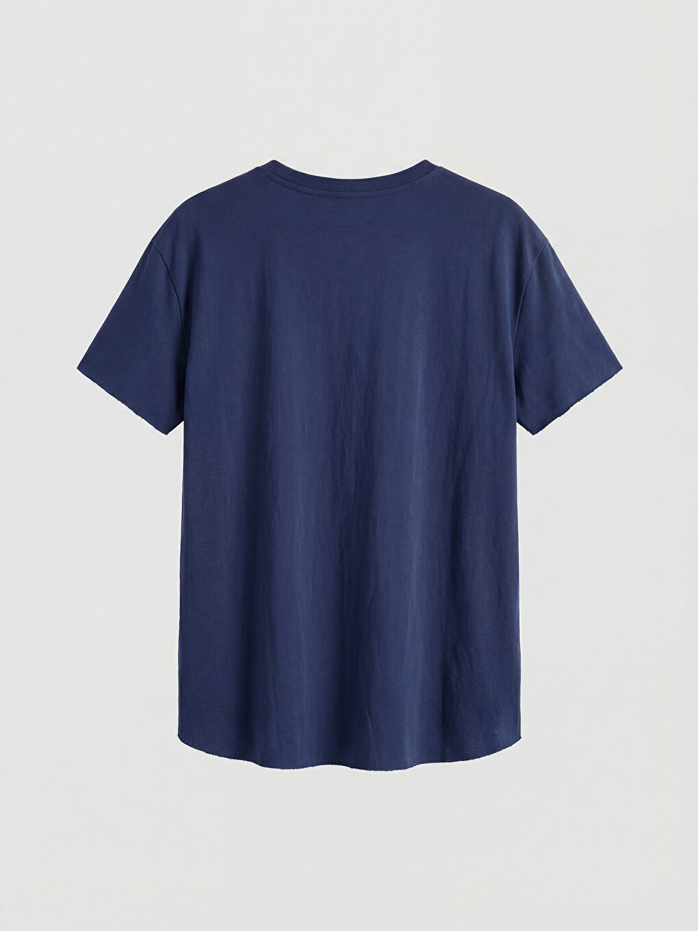 Lacivert Bisiklet Yaka Oversize Kadın Spor Tişört-1