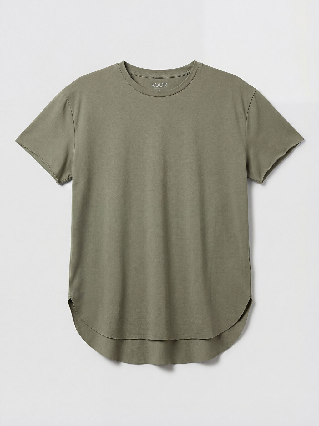 Haki Bisiklet Yaka Kadın Oversize Spor Tişört