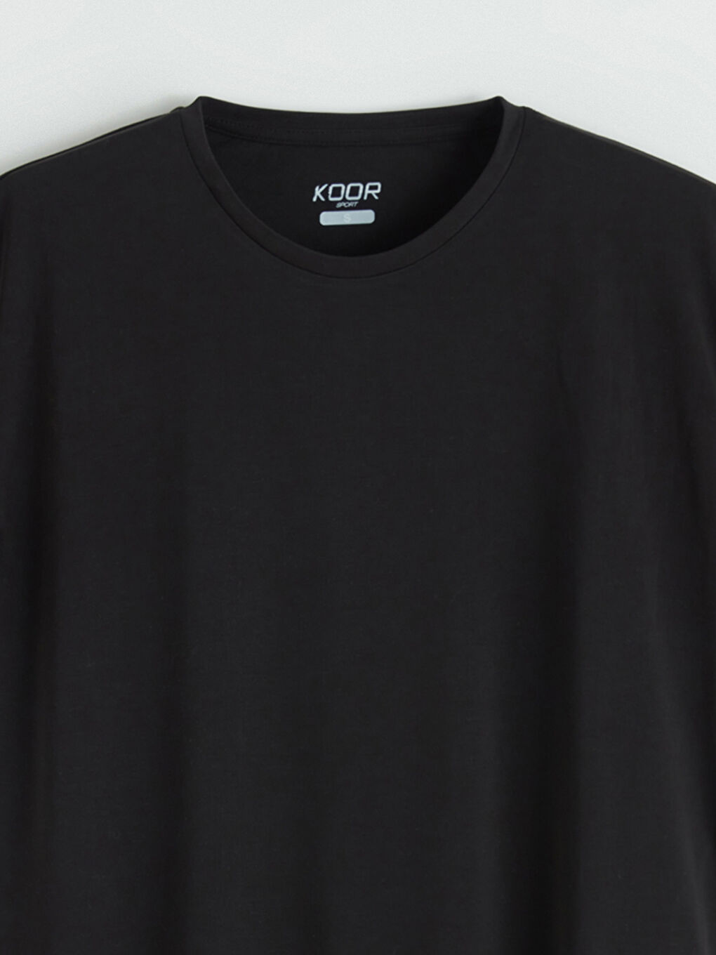 Siyah Bisiklet Yaka Oversize Kadın Spor Tişört-5