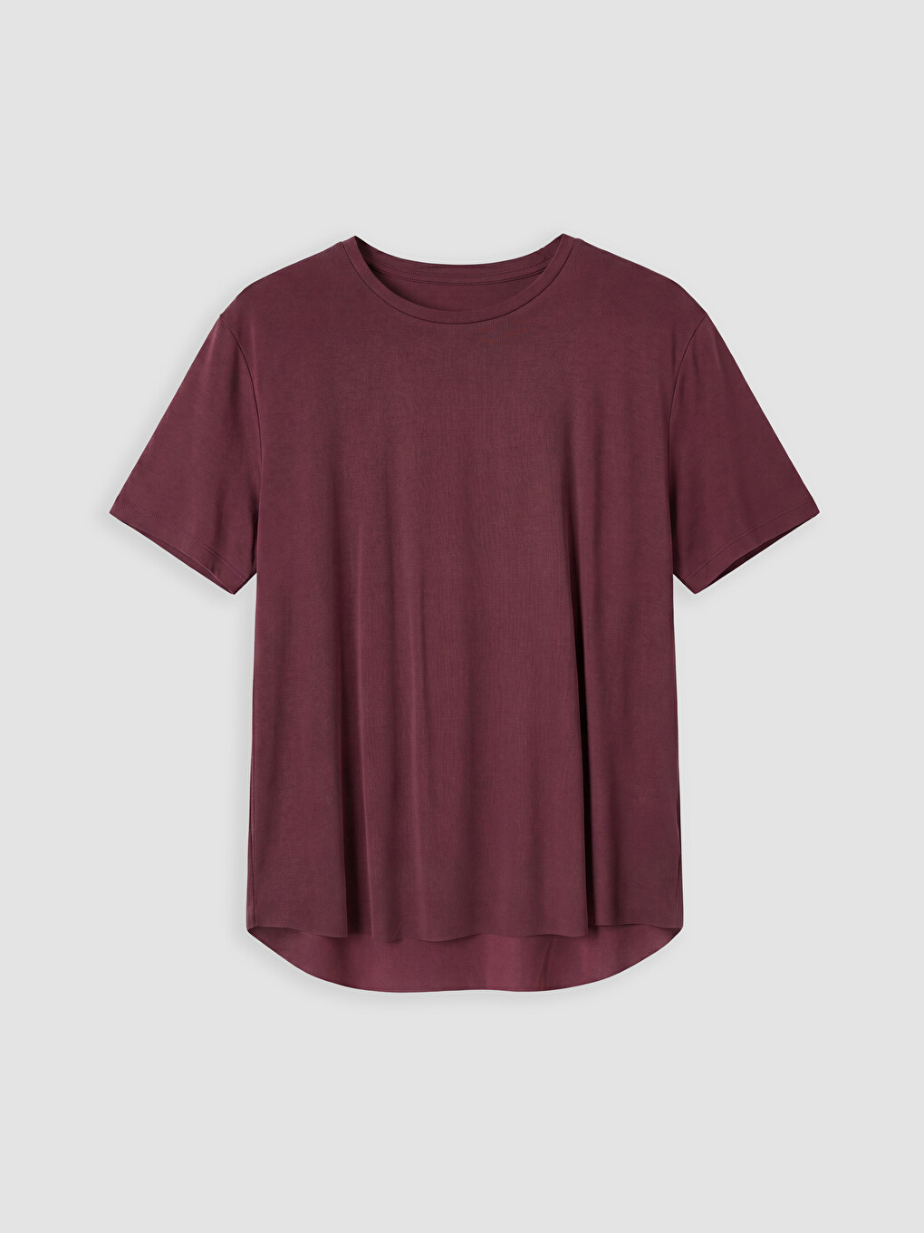 Bordo Oversize Modal Karışımlı Kadın Spor Tişört