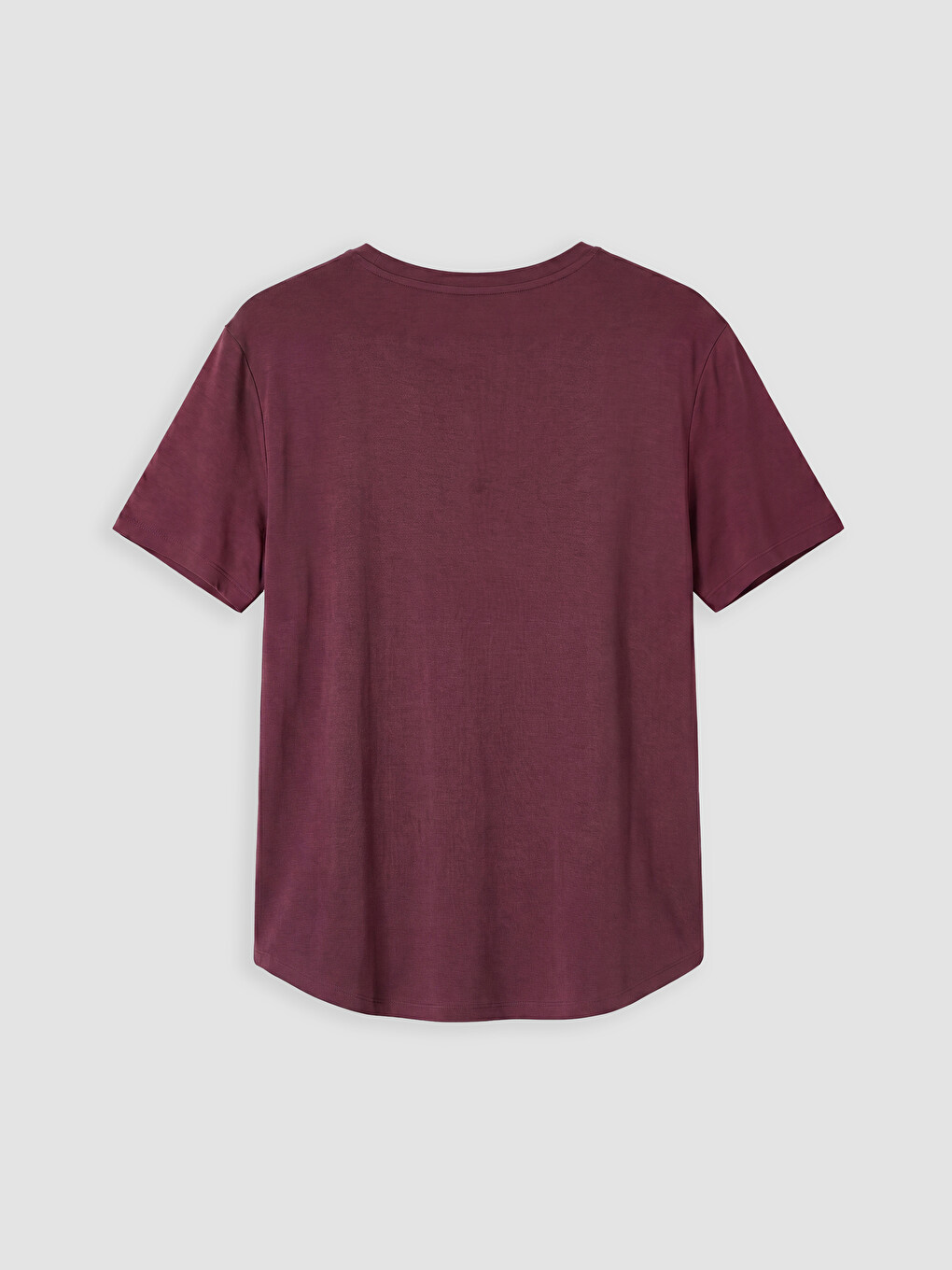Bordo Oversize Modal Karışımlı Kadın Spor Tişört-2