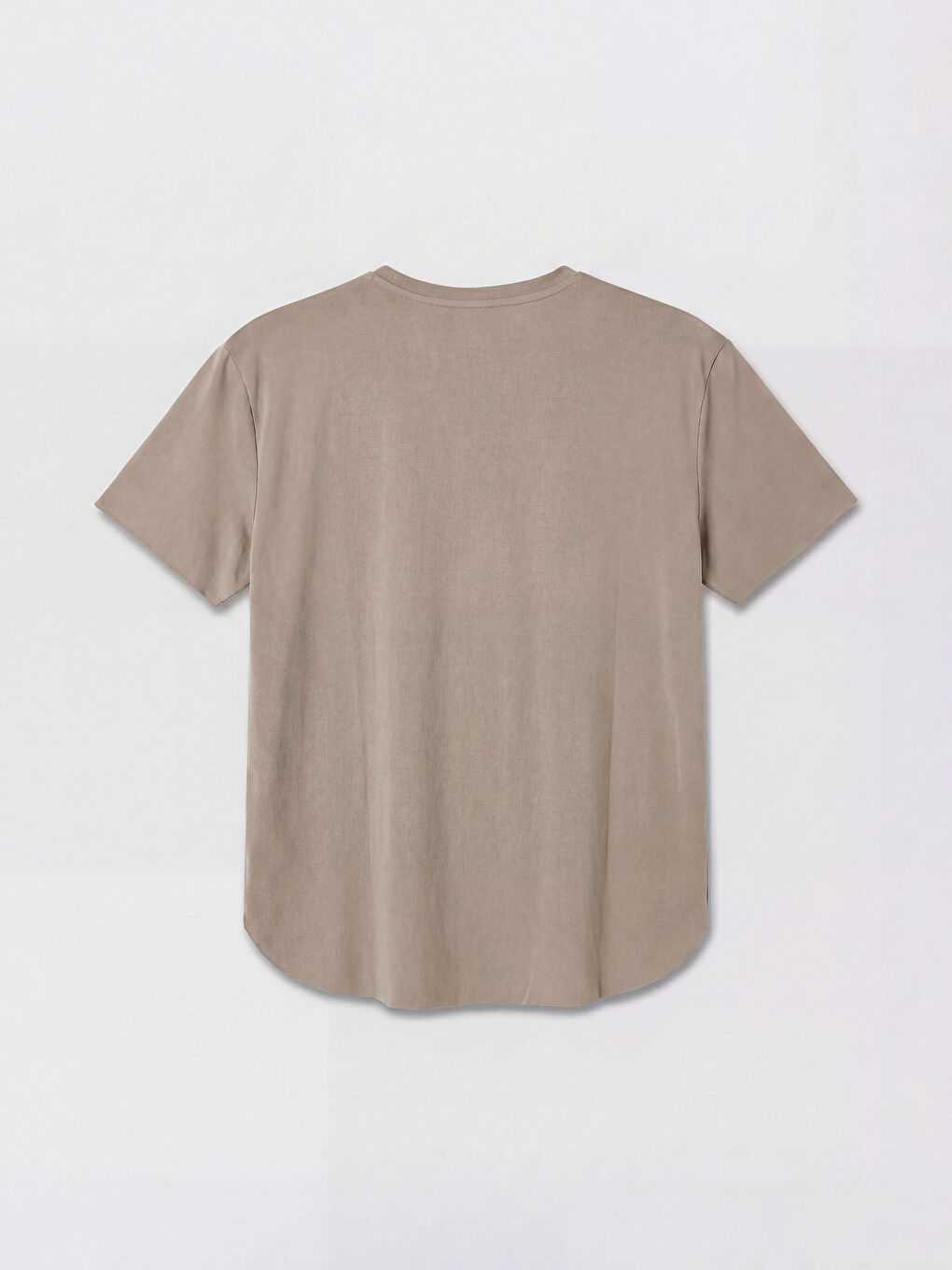 Kahverengi Bisiklet Yaka Kadın Oversize Spor Tişört-1