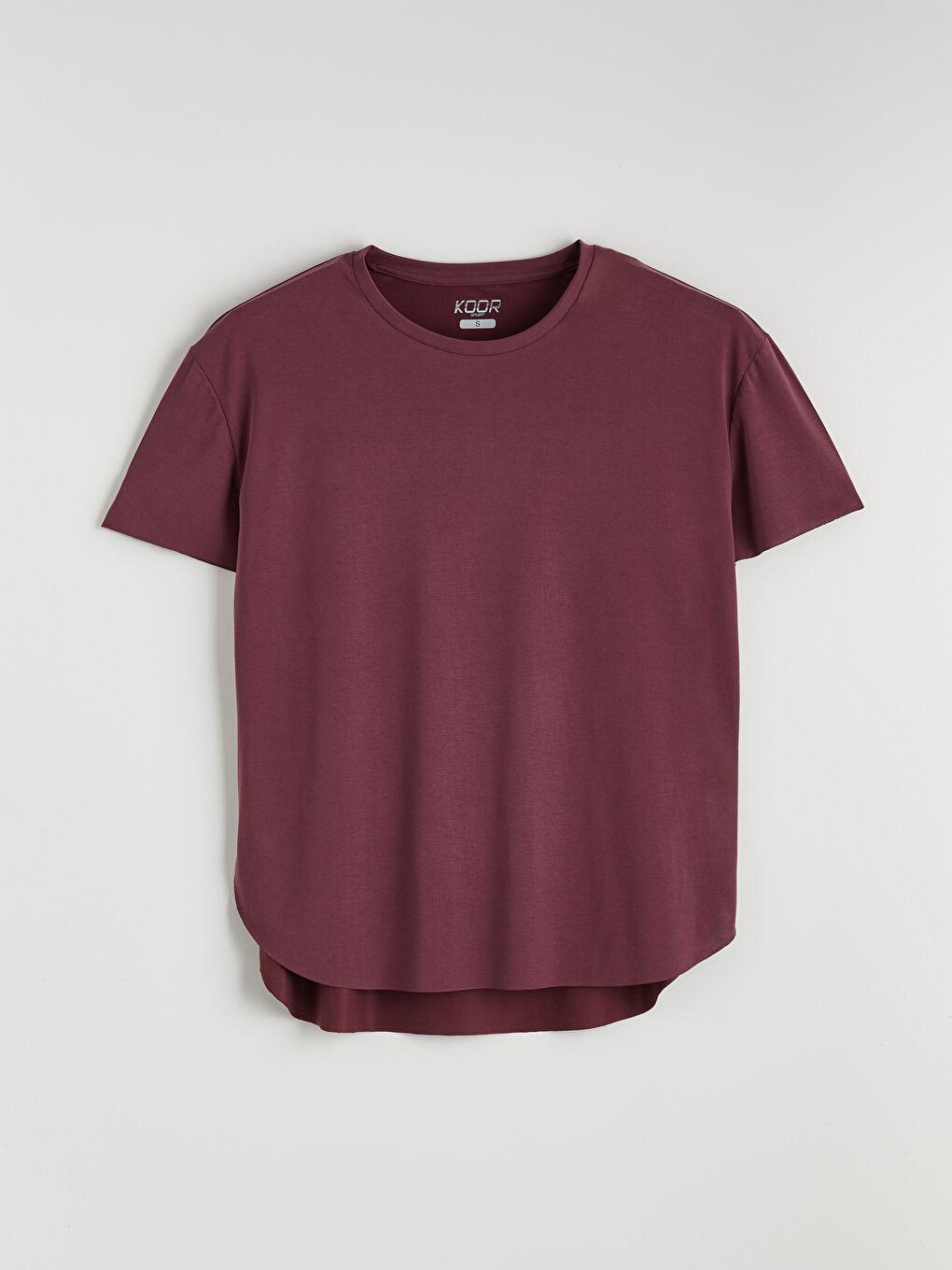 Bordo Bisiklet Yaka Oversize Kadın Spor Tişört