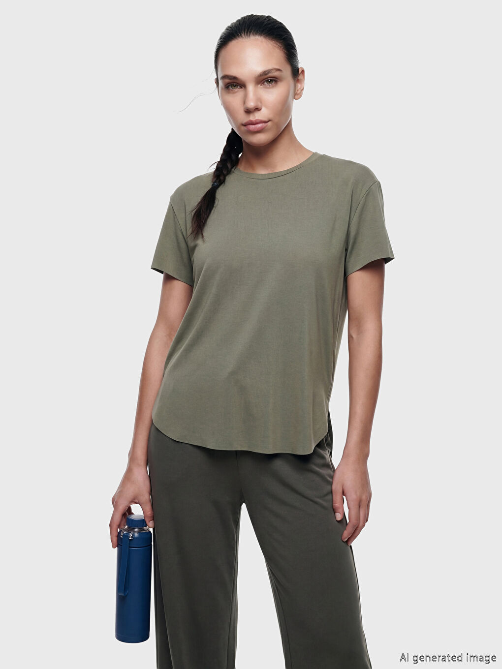 Crew Neck Women's Oversize Sports T-Shirt-1