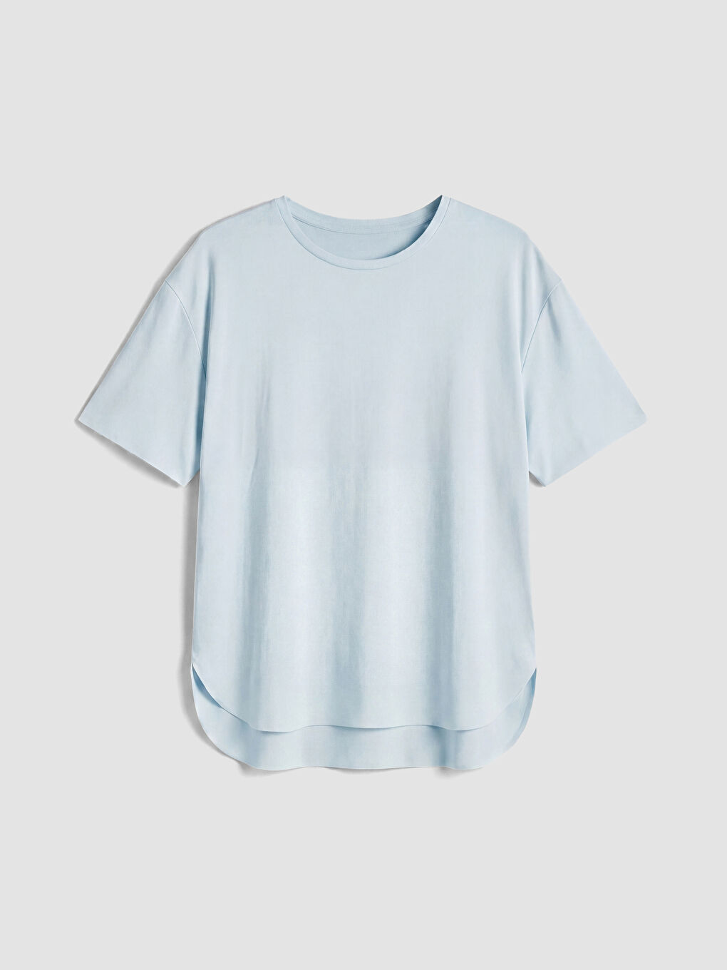 Mavi Bisiklet Yaka Kadın Oversize Fit Spor Tişört